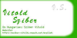 vitold sziber business card